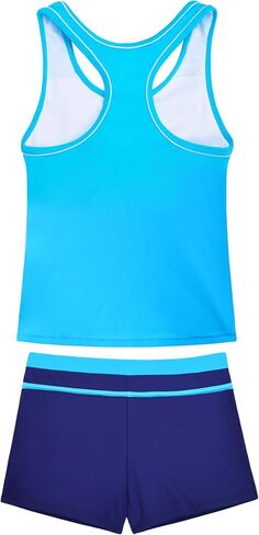 Girls Tankini 2 Piece Swimsuit Racerback with Shorts Quick Dry Bathing Suit for Girls 3-14Y in Saudi Arabia