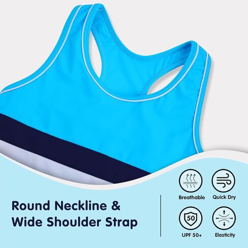 Girls Tankini 2 Piece Swimsuit Racerback with Shorts Quick Dry Bathing Suit for Girls 3-14Y in Saudi Arabia
