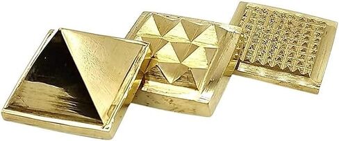 هرم معدني للمنزل والمكتب، منتجات فنغ شوي للمدخل الشمالي الغربي، الباب الرئيسي، المطبخ، هرم فاستو ثلاثي الطبقات ثلاثي الطبقات (لون ذهبي)، قياسي، DS2806202499004 in Kuwait