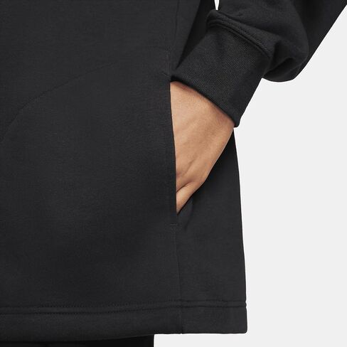 Nike Sportswear Club Fleece Women's Oversized Mock-Neck Sweatshirt (FB8664-010, Black/White) in Saudi Arabia