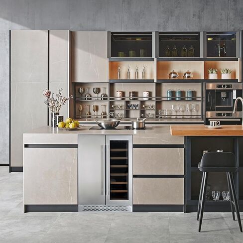 مبرد المشروبات والنبيذ - منطقة مزدوجة، مدمج وقائم بذاته، يحمل 54 علبة و20 زجاجة، تحكم مستقل في درجة الحرارة، ضاغط هادئ مطور in Kuwait