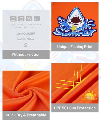 الأولاد حارس الطفح الطفح طويل الأكمام قميص الصيد الأطفال UPF 50+ حماية من أشعة الشمس قمصان سباحة شباب spf قميص جاف سريع in Kuwait