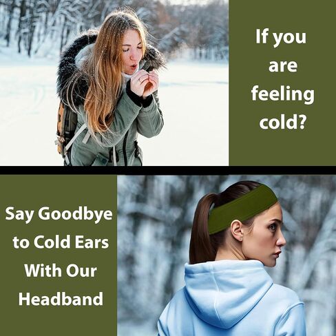 USA Handmade Unisex Double-Layer Micro Fleece Headband Ear Warmer for Women & Man – Ears Cover - Polartec Made in USA in Saudi Arabia