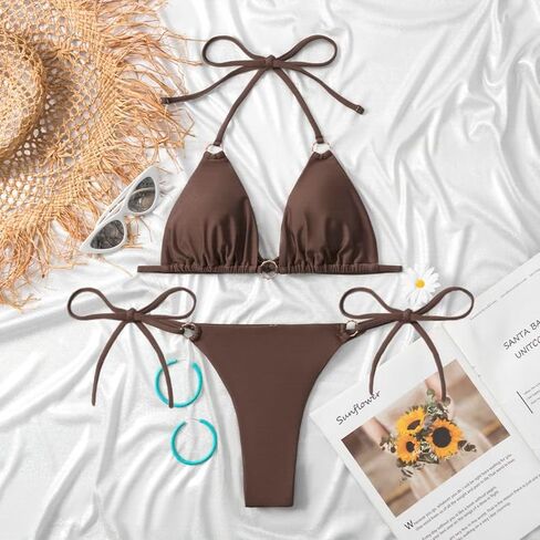 Women's Bikini Set Thong Cheeky Two Piece Swimsuite Sexy Bathing Swimwear in Kuwait