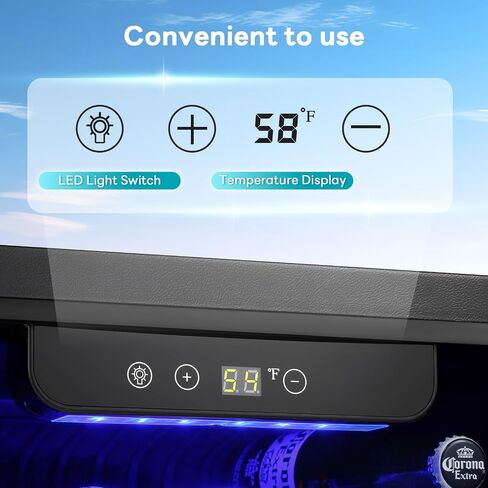 ZAFRO مبرد صغير بسعة 1.3 قدم مكعب مع تحكم ذكي في درجة الحرارة وإضاءة LED تعمل باللمس الإلكتروني، للاستخدام المنزلي والمطبخ والبار وثلاجة المشروبات، أسود in Saudi Arabia