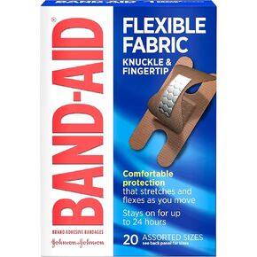 BAND-AID Brand Flexible Fabric Bandages Knuckle & Fingertip, 20 Count (Pack of 2)