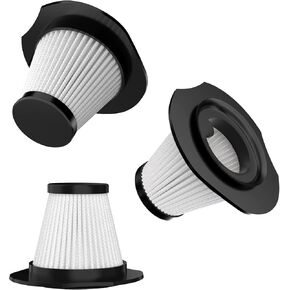 TEMOLA 3PCS Replacement Vacuum Filter, TS10 HEPA Filter Only Compatible With Temola TS10 Handheld Vacuum Cleaner Cordless, Hepa Filter Which Is Washable And Reusable, White