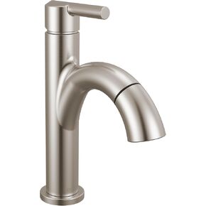 Delta Faucet Nicoli Pull-Down Single Hole Bathroom Faucet, Brushed Nickel Bathroom Sink Faucet, Bathroom Faucet with Pull Out Sprayer, Single Handle Bathroom Faucet, Stainless 15749LF-SSPD