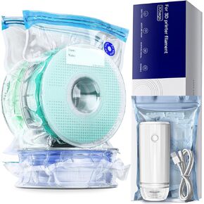 YOOPAI Filament Storage Bags with Upgrade Auto Pump, 30 Filament Vacuum Storage Bags Plus 30 Desiccants and 5 Clips, Filament Storage Box Designed for Filament Storage