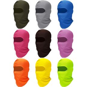 SATINIOR 9 Pieces Balaclava Full Face Mask UV Sun Protection Face Cover Summer Cooling Neck Gaiter Breathable Windproof Hood (),One Size