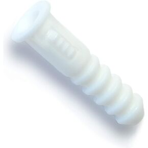 014973405670 Ribbed Plastic Anchors, 8-10-12 x 1-Inch, 100-Piece , White