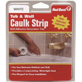 Red Devil 0151 Tub & Wall Caulk Strip (Wide) 1-5/8" x 11', White, (Pack of 3)