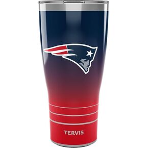 Tervis Traveler NFL New England Patriots - Ombre Triple Walled Insulated Tumbler Travel Cup Keeps Drinks Cold & Hot, 30oz, Stainless Steel