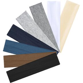 8 قطع من عصابات الرأس المقاومة للانزلاق للنساء، عصابات رأس للتمرين للنساء، عصابات شعر رياضية أنيقة، عصابات رأس مرنة واسعة للنساء، قماش قطني ناعم قابل للتمدد في الهواء الطلق والجري in Kuwait