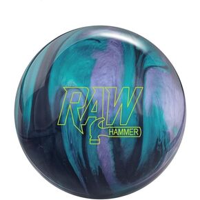 Bowlerstore Products Hammer PRE-DRILLED Raw Hammer Bowling Ball - Black/Purple/Teal Pearl 12lbs