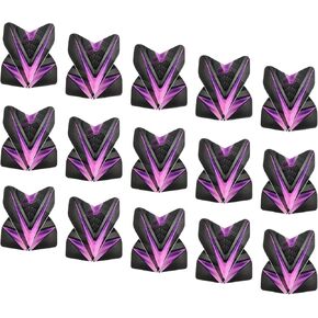 15 Pack Standard Dart Flights - Flight Thick V-Element Pattern Apply to Soft Tip Steel Tip (Light Purple)