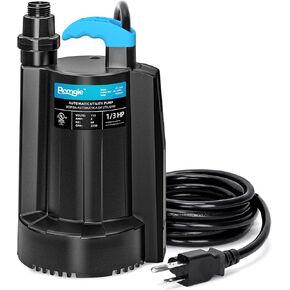 1/3 HP Automatic Water Pump, 2250GPH Submersible Utility Pump with 3/4" Garden Hose Check Valve Adapter Portable Electric Sump Pump Removal for Pool Draining Basement Hot Tubs Garden UTL-336PE