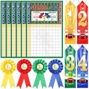 14 PCS Poolbool Pool Game مجموعة بما في ذلك 6 ملصقات لكرة القدم و 8 شرائط ميدالية جائزة 11 × 17 بوصة كرة قدم لكرة القدم لمستلزمات حفلات كرة القدم