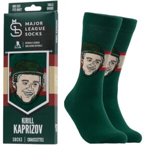 Major League Socks - NHL Minnesota Wild - Various Players - Hockey Fan Holiday Gift Unisex Apparel (Size 7-13)