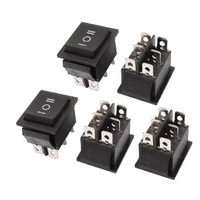 uxcell 5 Pcs AC 250V/16A 125V/20A ON/Off/ON DPDT 6 Pin Latching Rocker Switch