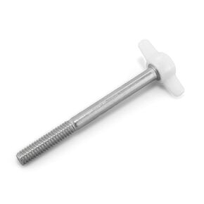 1/4"-20 x 3 Thumb Screw Stainless Steel - White Tee Wing Plastic Knob - Standard/Coarse Thread Thumbscrew - Length: 3.000" - Proudly Built in USA - Package of (4)