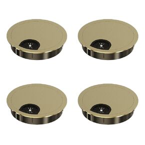 4 Pack Desk Grommet 2-3/8 Inch 60mm, Zinc Alloy Computer Desk Wire Hole Cover, Office Desktop Cord Cable Hole Metal Ring, Bronze Tone