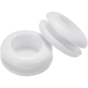 MECCANIXITY Rubber Grommet Mount Dia 12mm Round Double-Sided for Wire Protection White Pack of 10