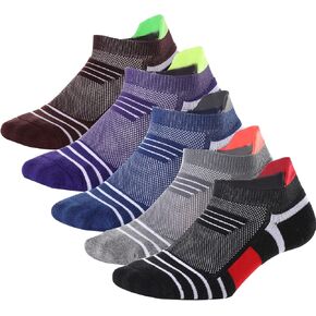Kodal Copper Cushioned Athletic Ankle Socks, Low Cut Training Socks, Odor Free, Moisture Wicking, Arch Compression (5 Pairs)
