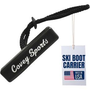 Covey Sports Ski Boots Carrier Strap with Thermoplastic Handle & Durable Nylon Cord - Lightweight Ski Boot Holder & Tote for Easy Transport - Compact Snow Sports Equipment Accessory Made in USA