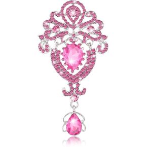 YARIEW Brooches for Women Vintage Rhinestone Brooch Pin for Women Drop Flower Brooch for Business Bouquet Corsage Wedding Party Accessories Holiday Christmas Gifts