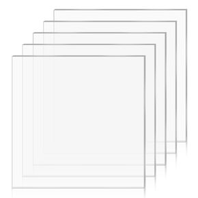 5Pcs Acrylic Sheets 11.8" x 11.8" Square Clear Plastic Plexi Perspex Plate Panel 1/8 Thick(3mm) Glass Sheets with Protective Paper for Sign DIY Display Projects Photo Frame Craft