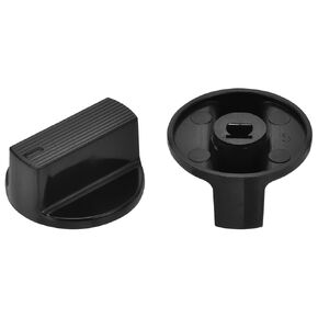 MECCANIXITY 2 Pcs Rotary Potentiometer Knob 6mm Hole Raised D Shaft, 0.7" H x 1.3" Dia Black Plastic Volume Knobs Cap for Electrical Switch, Volume Control Knob