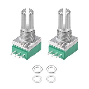 uxcell Potentiometer B100K Ohm Variable Resistors Single Turn Rotary Carbon Film Taper RV097NS 2pcs