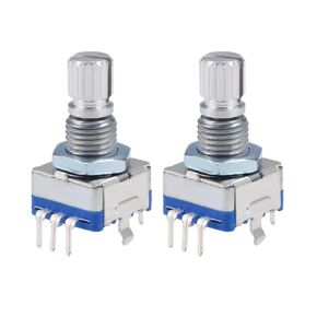 360 Degree Rotary Encoder Code Switch Digital Potentiometer 15mm Shaft EC11 5 Pins(2pcs)