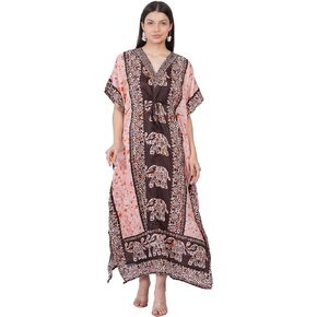 LAPSHA'S Floral Long Kaftan Kimono Maxi Dress Plus Size Gown Nightdress Kimono for Women