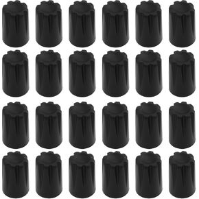 50Pcs 6mm D Shaft Black Tall Rotary Encoder Control Knob D Hole Control Knob With Concave Cap Potentiometer Knobs 6mm Shaft Knob Black