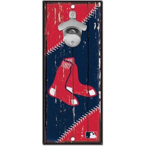 WinCraft MLB Boston Red Sox 5x11 Wood Sign Bottle Opener, Team Colors, 5"x11"