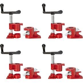 Pipe Clamps 3/4 Inch Cast Iron Quick Release Pipe Clamps for Woodworking for Carpentry, Home Improvement (4 Pack, 3/4")