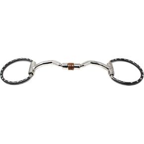 Horse 6" Mouth Studded Dee Ring Sweet Iron Snaffle Bit w/Copper Rollers 3510E