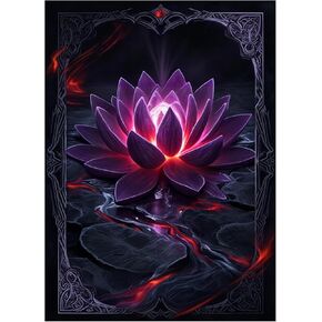 100 MTG Card Sleeves with 100 Inner Sleeves, Textured Back Art Sleeves, Black Border & Black Inside, Fit Standard Size Cards - Black Lotus