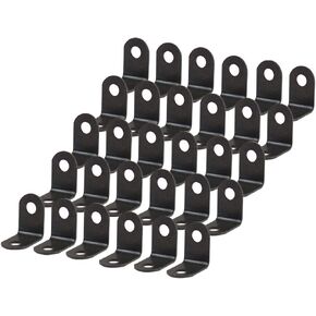 uxcell 30pcs Angle Bracket Metal 12 x 12mm Black Corner Brace Fastener L Shaped Right Angle Brackets Corner Protector Shelf Support with Screws for Furniture