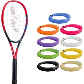 Yonex VCORE 100 Scarlet 7th Gen Performance Tennis Racquet - Strung with Synthetic Gut Racket String in Your Choice of Colors - Precise Spin & Remarkable Control