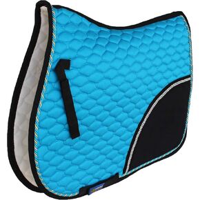 Horse All Purpose Cotton Quilted English Saddle PAD Trail Turquoise Black 72F01