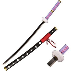 Sword Valley Trafalgar Law Sword - Lavender 40.9″ - Cosplay Prop Anime Katana Samurai Sword - Anime Original Texture Carbon Steel Blade Carving Symbol - Handle Absorbs Sweat and Prevents Slipping