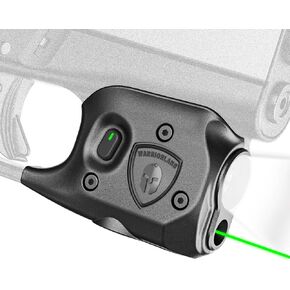 WARRIORLAND Pistol Light Laser Combo Fits Glock 42/43/43X/48 (No Rail), Compact 150-Lumen Trigger Mounted Tactical Weapon Light with Green Laser & White LED, Power Indicator & 3 Light Mode, SLL-105G