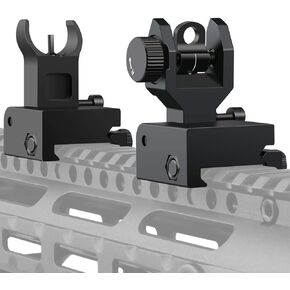 Flip Up Sights Iron Sights Low Profile A2 Front Sight + Backup Rear Sight Compatible Sights