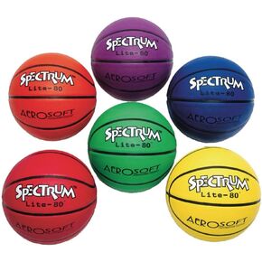 S&S Worldwide Spectrum™ Lite-80™ Rubber Basketball Set, Intermediate Size, Multi-Color (Pack of 6)