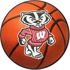 FANMATS 36726 Wisconsin Badgers Basketball Rug - 27in. Diameter