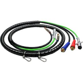 15ft 3 in 1 ABS & Power Air Line Hose Wrap 7 Way Electrical Cable with Handle Grip for Semi Truck Trailer Tractor