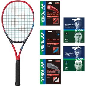 Yonex VCore 98 7th Gen Tennis Racquet (Scarlet) Strung with Your Choice of 125-Gauge String